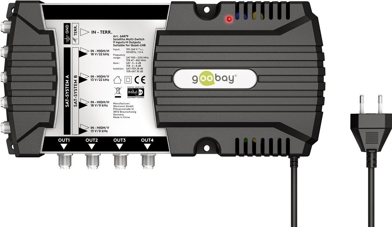 Goobay Sat-Multischalter 9 Eingänge/4 Ausgänge (64879)