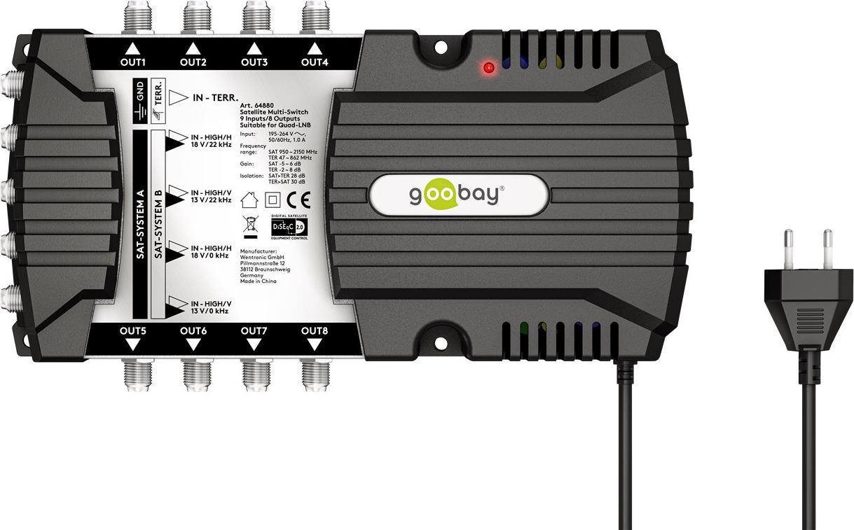 Goobay Sat-Multischalter 9 Eingänge/8 Ausgänge (64880)
