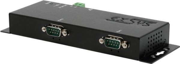 EXSYS GmbH Ethernet zu 2 x RS-232, inkl. 12V/3A Netzteil, PoE (EX-6112-2POE)