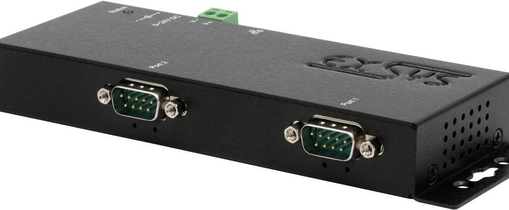 EXSYS GmbH Ethernet zu 2 x RS-232/422/485, inkl. 12V/3A Netzteil (EX-6122-2)