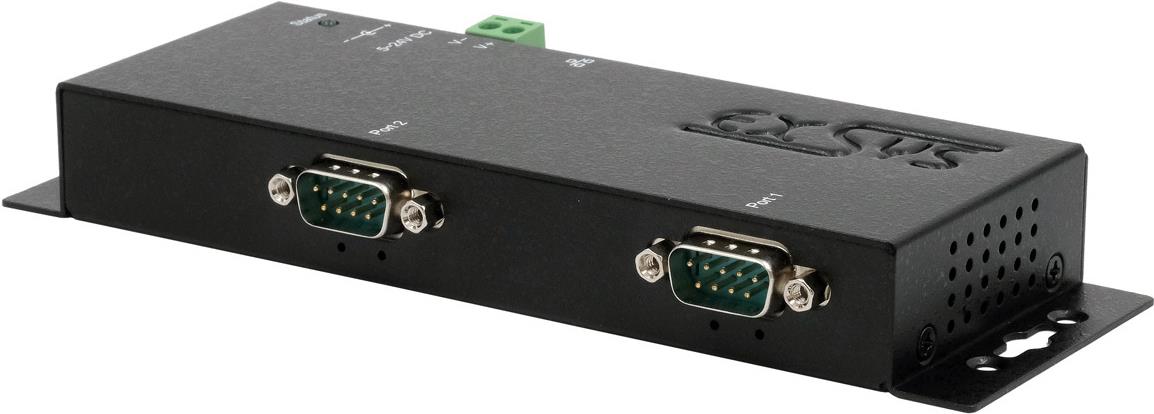 EXSYS GmbH Ethernet zu 2 x RS-232/422/485, inkl. 12V/3A Netzteil, PoE (EX-6122-2POE)