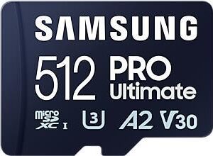 Samsung PRO Ultimate MB-MY512SB - Flash-Speicherkarte - 512GB - A2 / Video Class V30 / UHS-I U3 - microSDXC UHS-I - Blau (MB-MY512SB/WW)