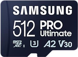 Samsung PRO Ultimate MB-MY512SB - Flash-Speicherkarte - 512GB - A2 / Video Class V30 / UHS-I U3 - microSDXC UHS-I - Blau (MB-MY512SB/WW)