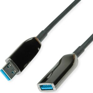 ROLINE USB3.2 Gen1 Akt. AOC-Kabel ST/ST 10m - Kabel - Digital/Daten - 10 m (12.04.1075)