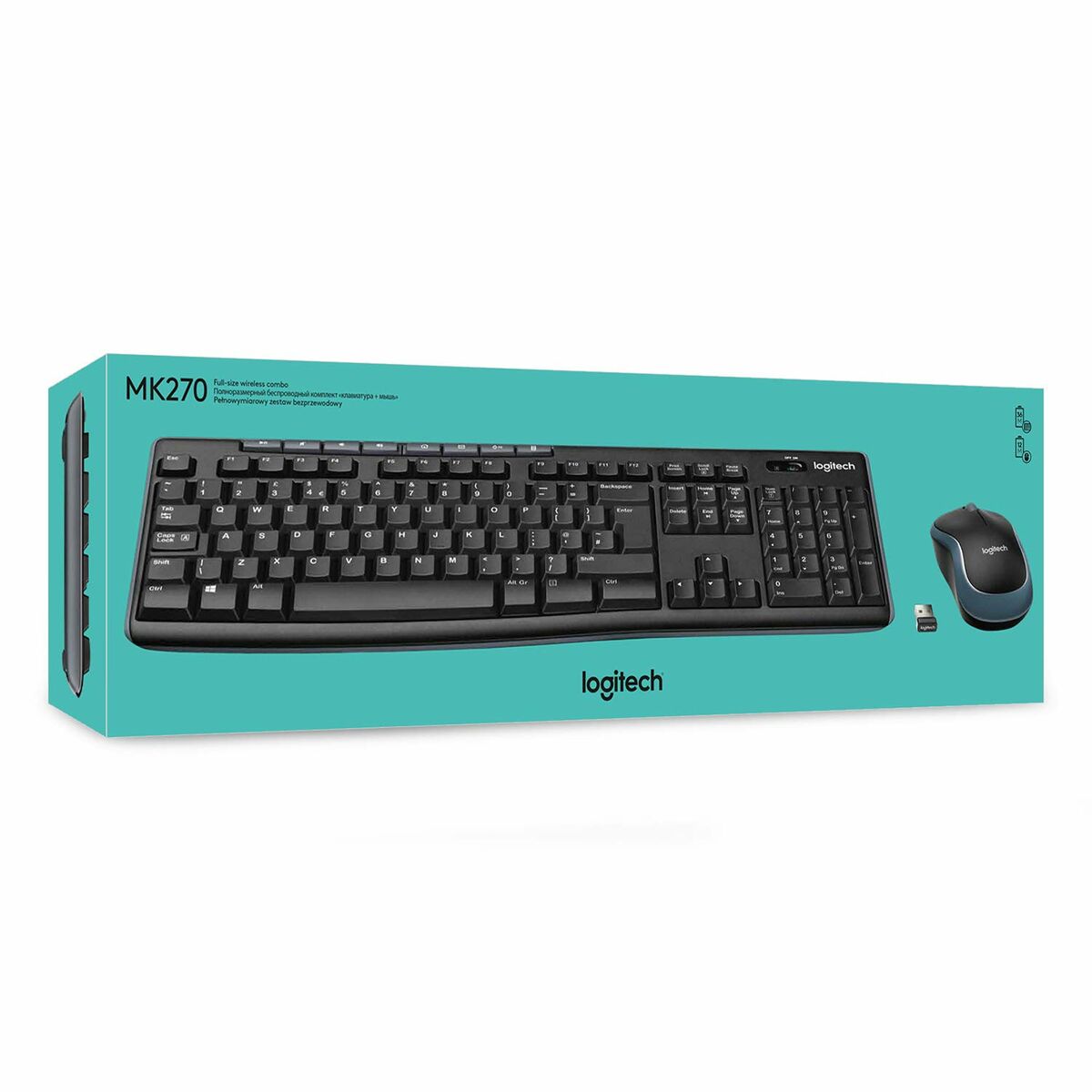 Tastiera Wireless Logitech K270 Nero Qwerty in Spagnolo 2.4 GHz