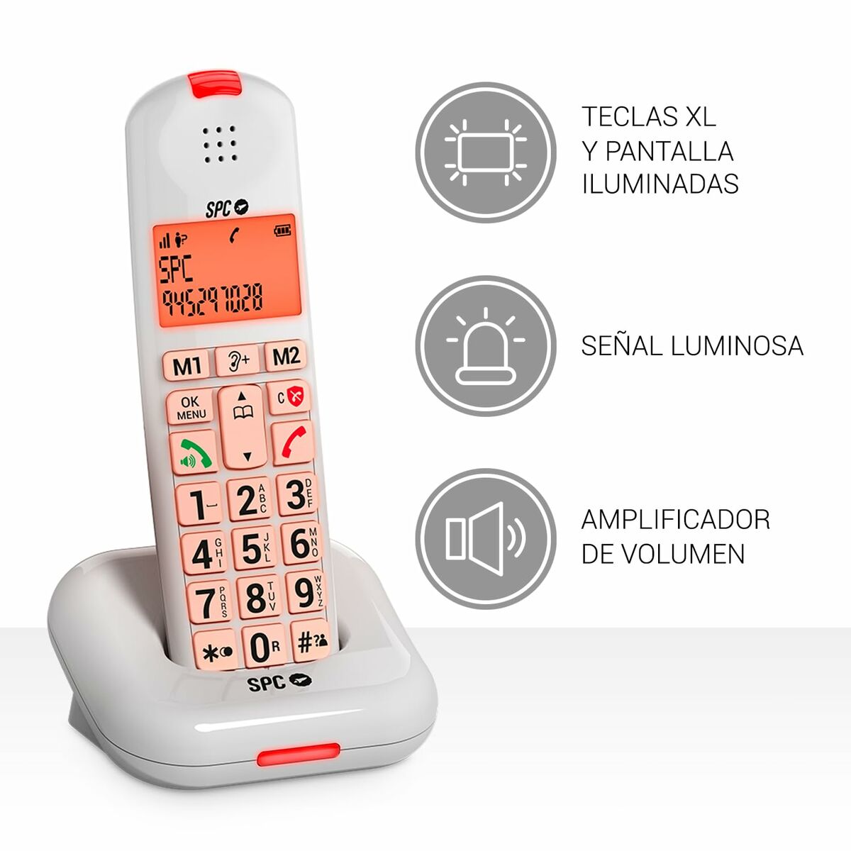 Telefono Fisso SPC 7612B Bianco