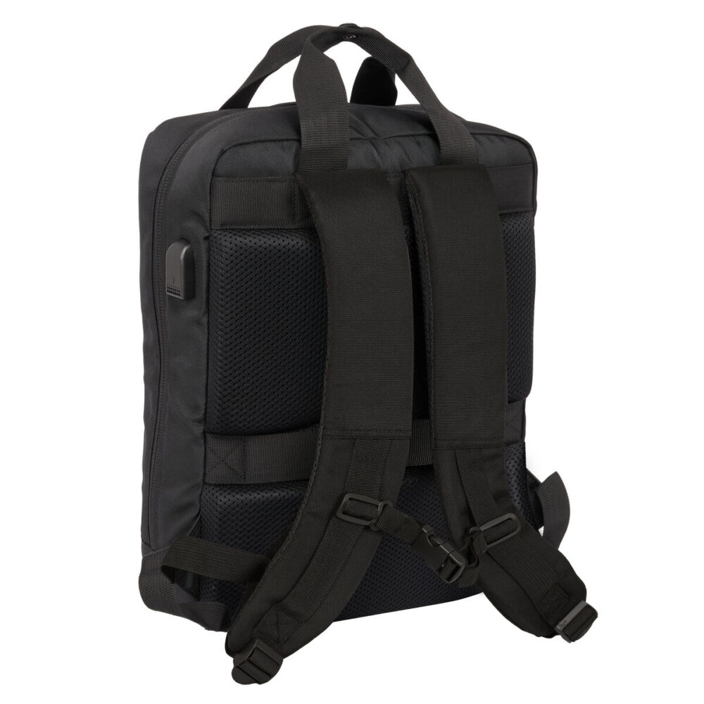Zaino per Portatile Real Madrid C.F. Premium Nero 29 x 39 x 11 cm 13,3"