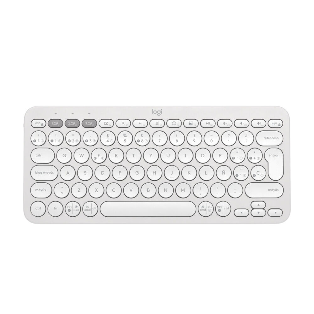 Tastiera Wireless Logitech K380s Bianco Qwerty in Spagnolo