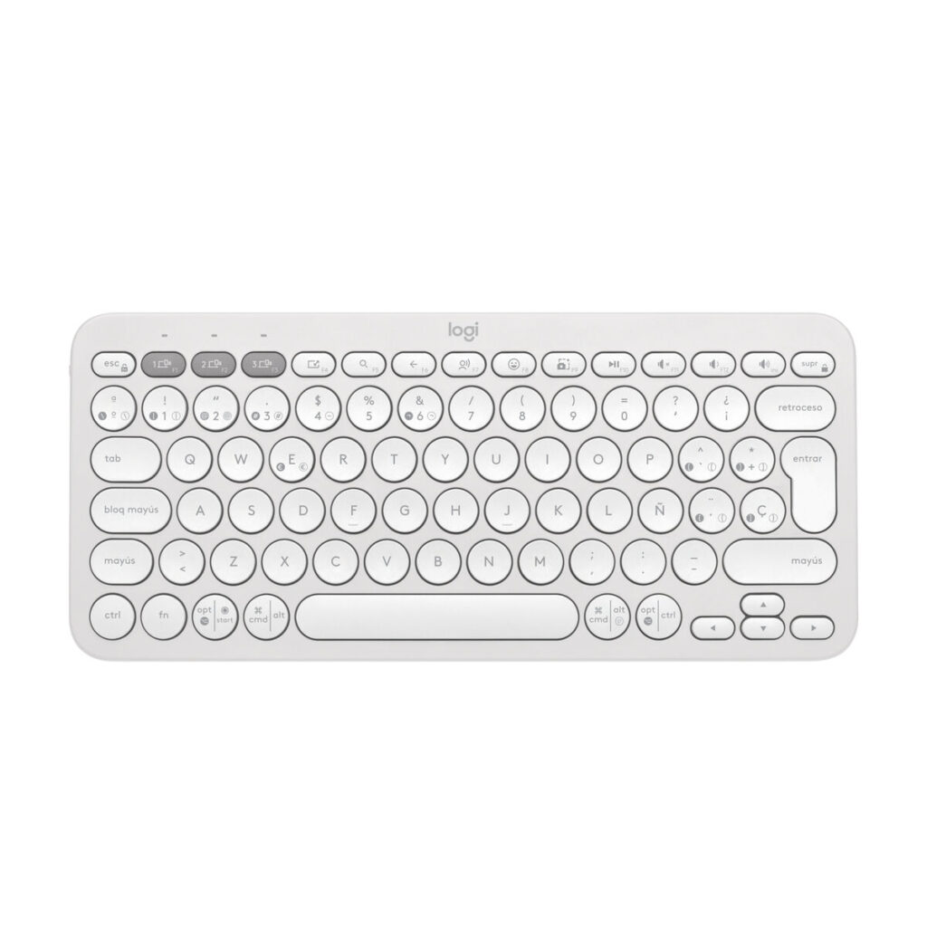 Tastiera Wireless Logitech K380s Bianco Qwerty in Spagnolo