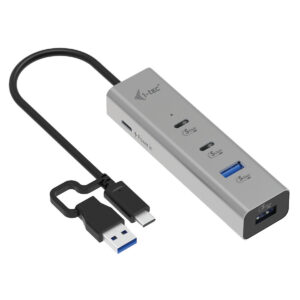 Hub USB i-Tec CAHUBMETAL2A2CPD Argentato