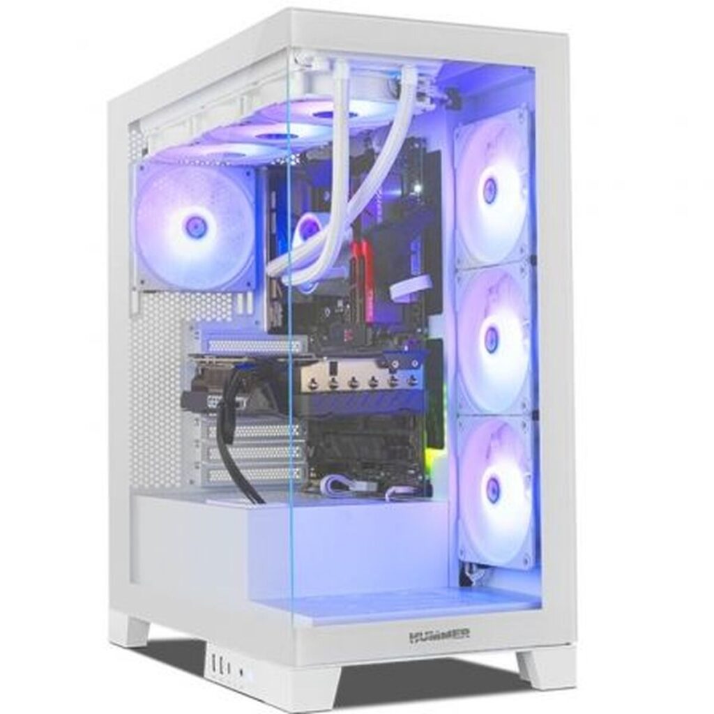 Case computer desktop ATX Nox-Xtreme NXHUMMERGLOCKWH Bianco