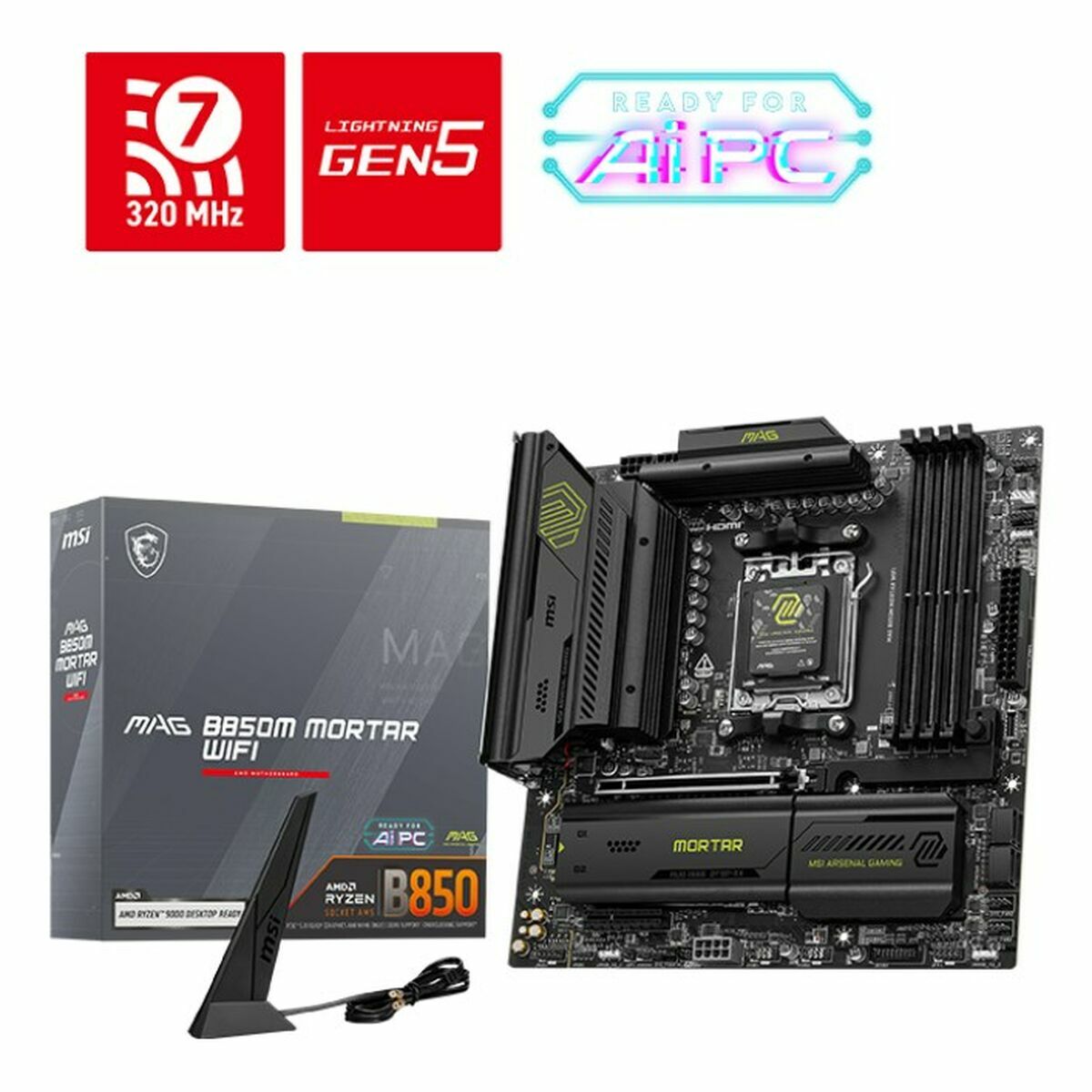 Scheda Madre MSI MAG B850M MORTAR WIFI AMD AM5 AMD