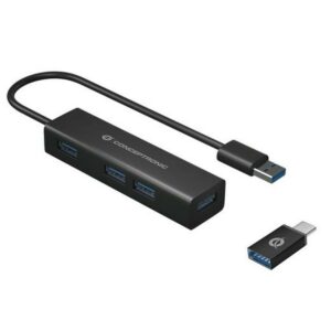 Hub USB Conceptronic HUBBIES06B Nero (1 Unità)