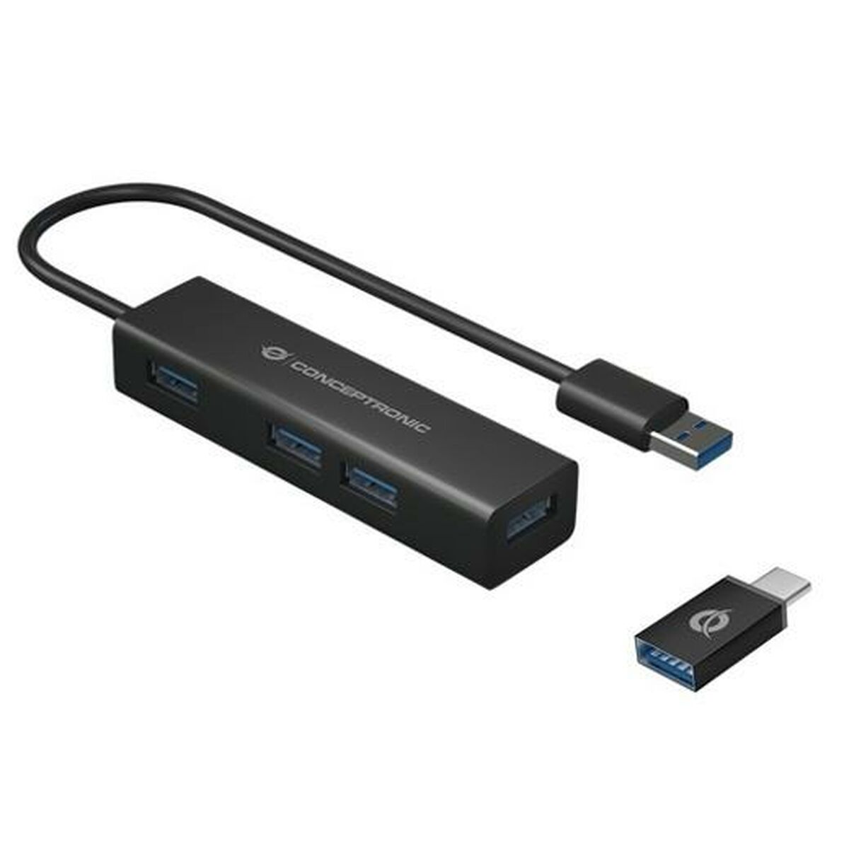 Hub USB Conceptronic HUBBIES06B Nero (1 Unità)