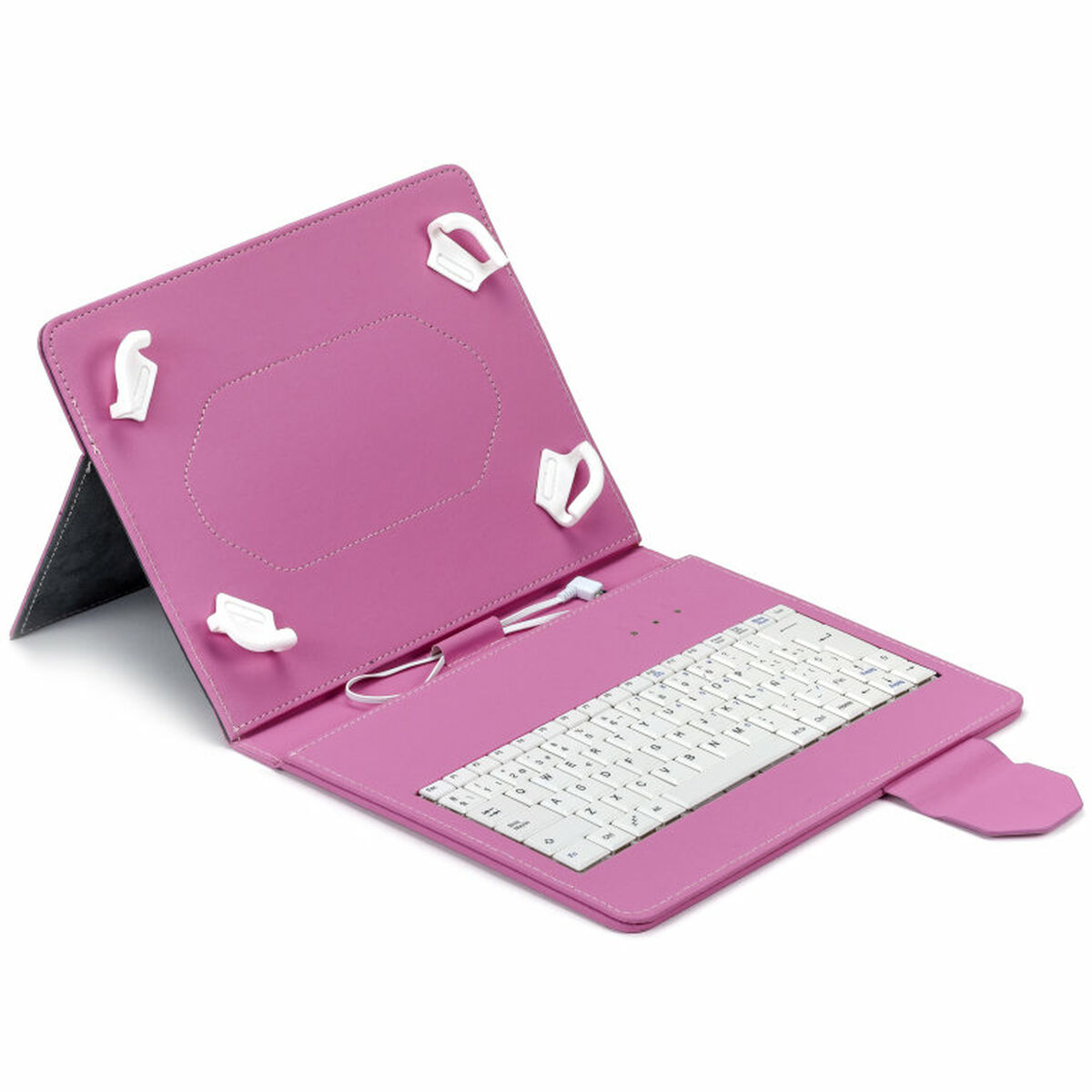 Tastiera Bluetooth con Supporto per Tablet Maillon Technologique MTKEYUSBPINK Rosa Qwerty in Spagnolo