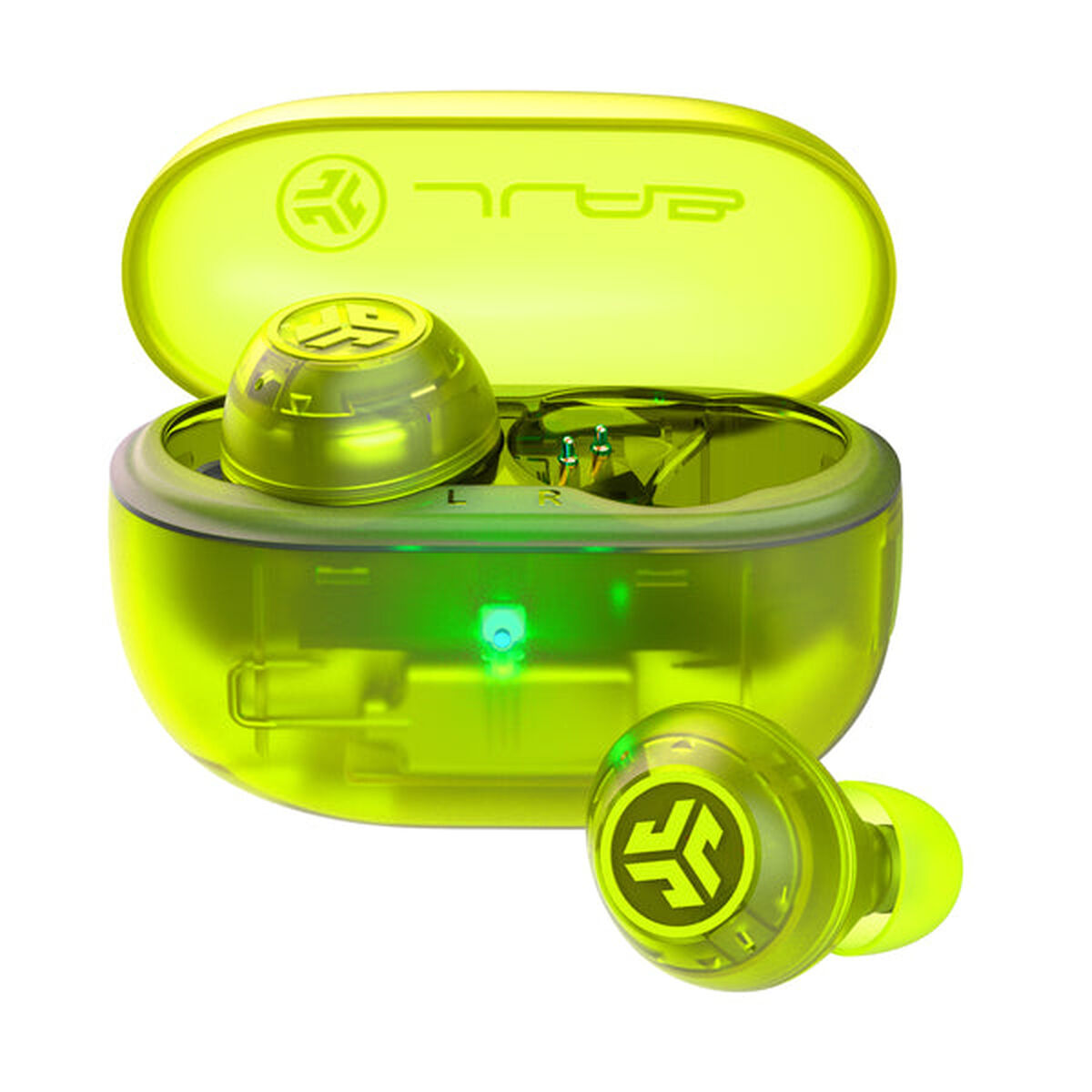 Auricolari Wireless con Custodia di Ricarica JLab IEUEBGOANCRTRAGRN124 Verde Trasparente