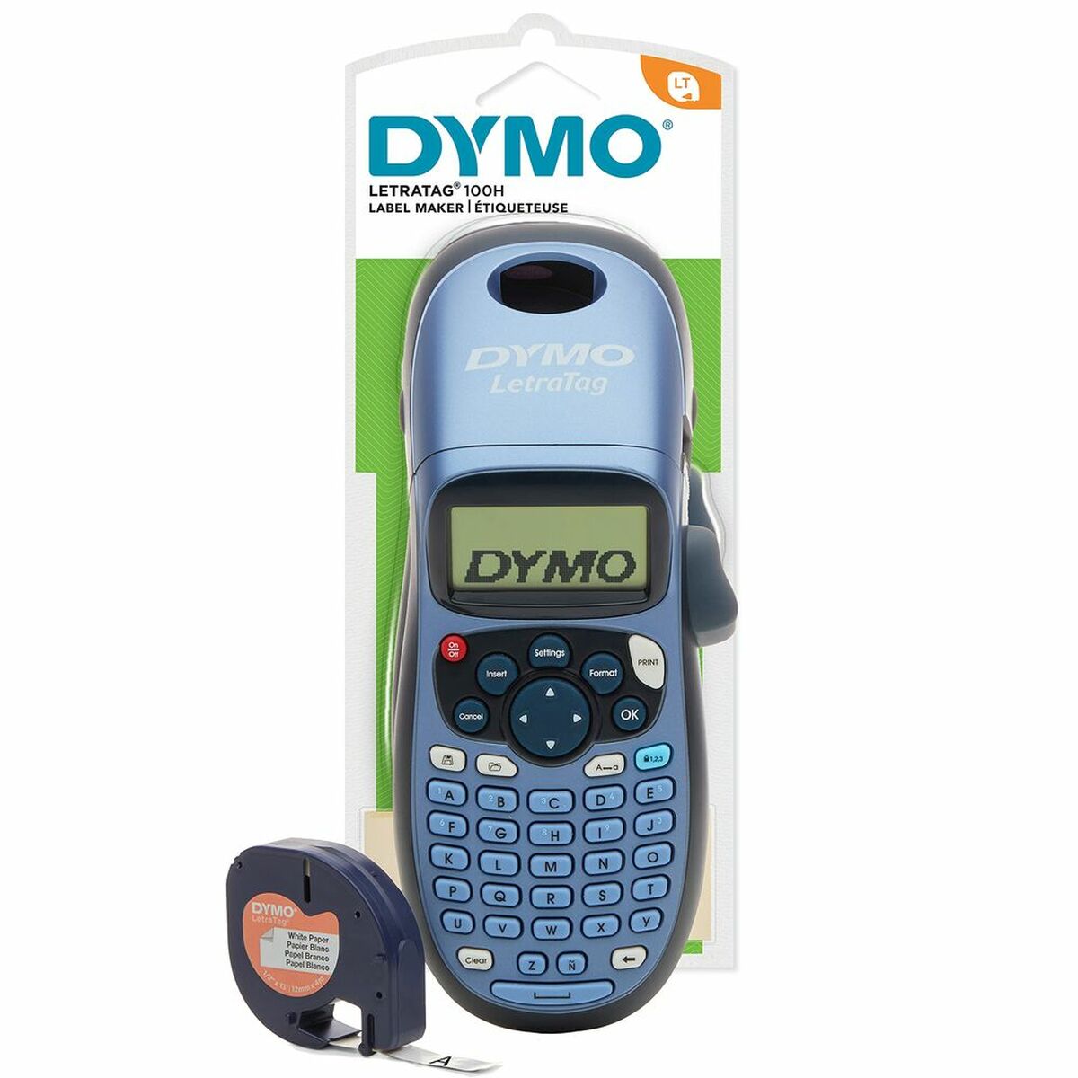 Etichettatrice Manuale Dymo LT-100H + Tape Azzurro
