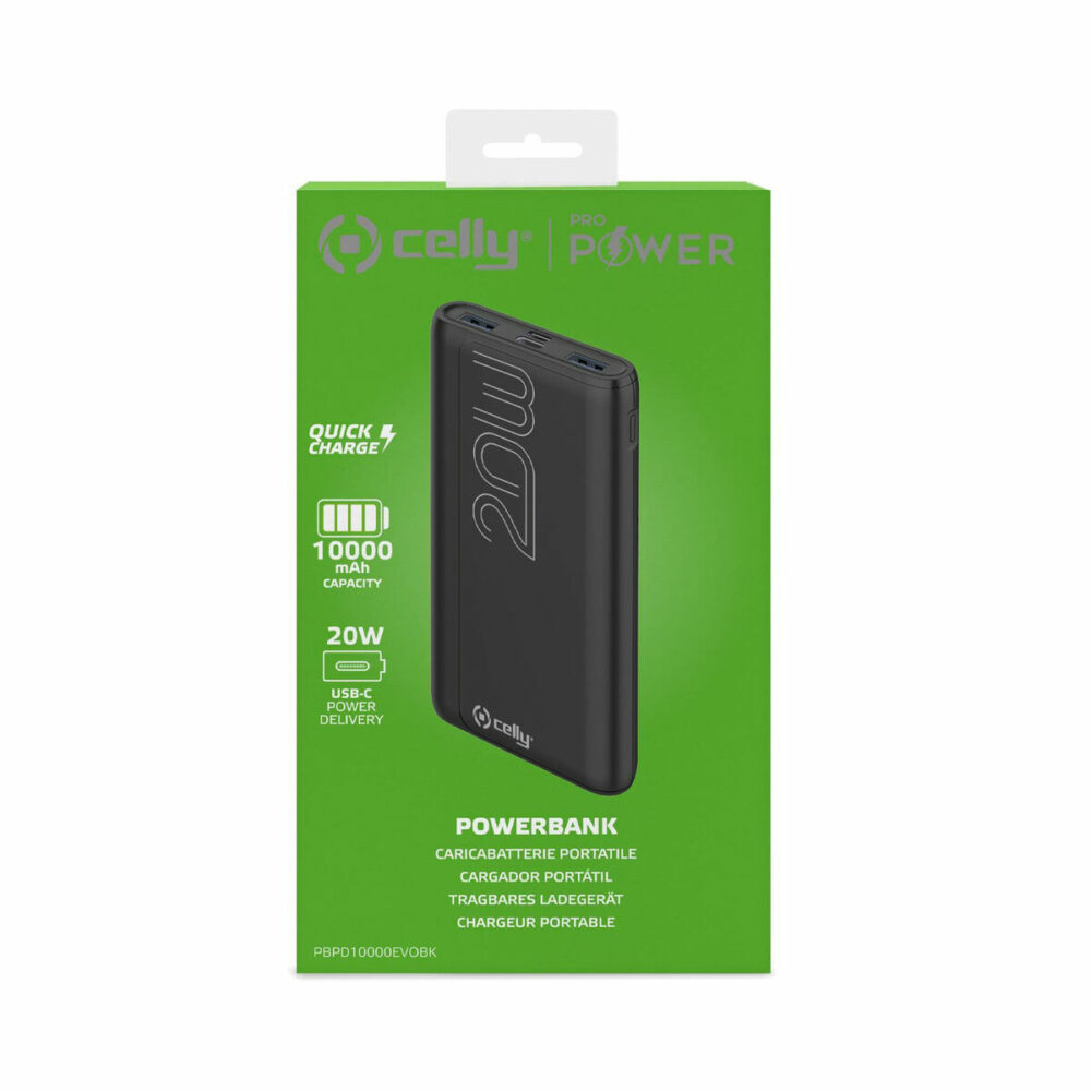 Powerbank Celly PBPD10000EVOBK Nero