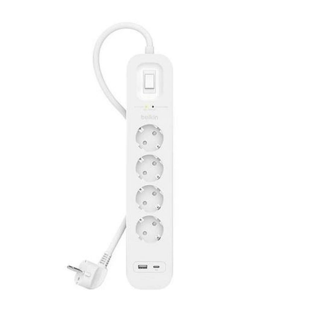 Multipresa con 4 Prese con Interruttore Belkin SRB001VF2M Bianco (2 m)