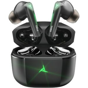 Auricolari Wireless con Custodia di Ricarica TOZO Gaming Pods Nero