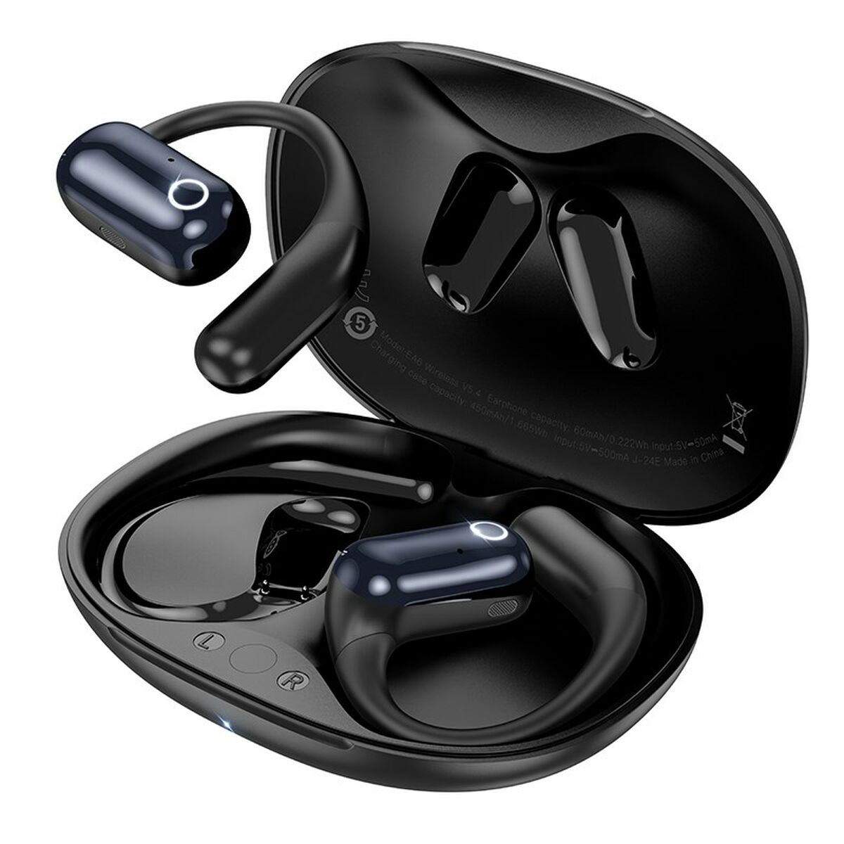 Auricolari Wireless con Custodia di Ricarica Hoco EA6 Nero