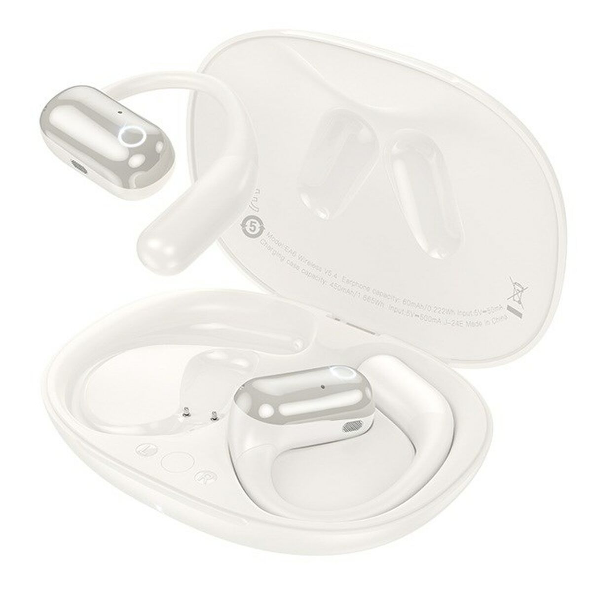 Auricolari Wireless con Custodia di Ricarica Hoco EA6 Bianco