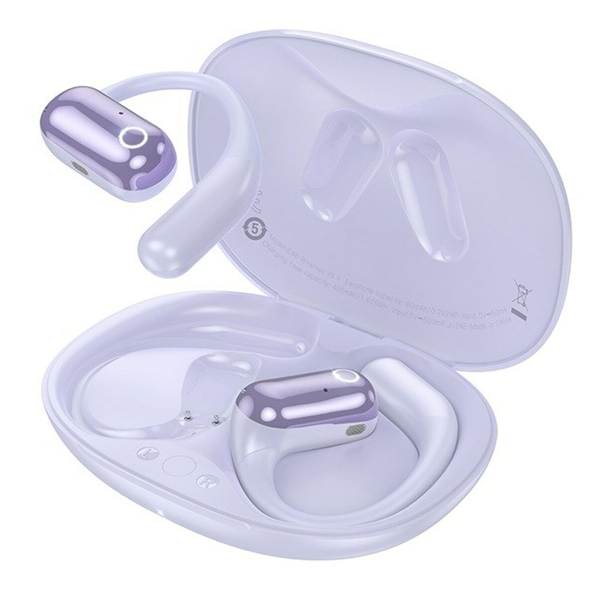 Auricolari Wireless con Custodia di Ricarica Hoco EA6 Porpora
