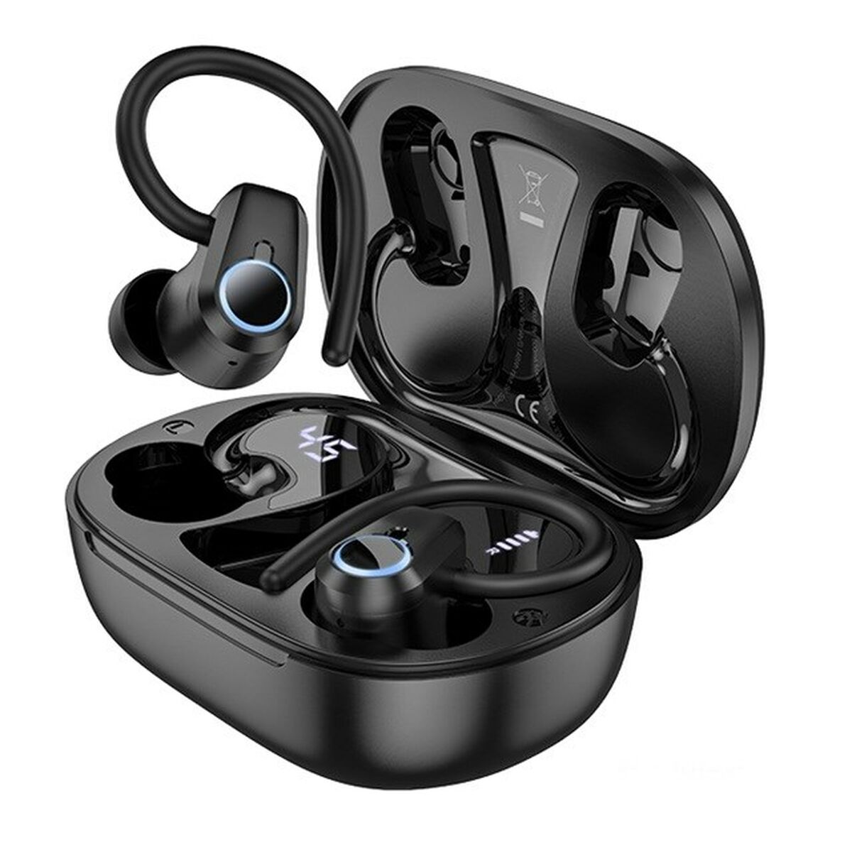 Auricolari Wireless con Custodia di Ricarica Hoco EQ8 Pure Joy Nero