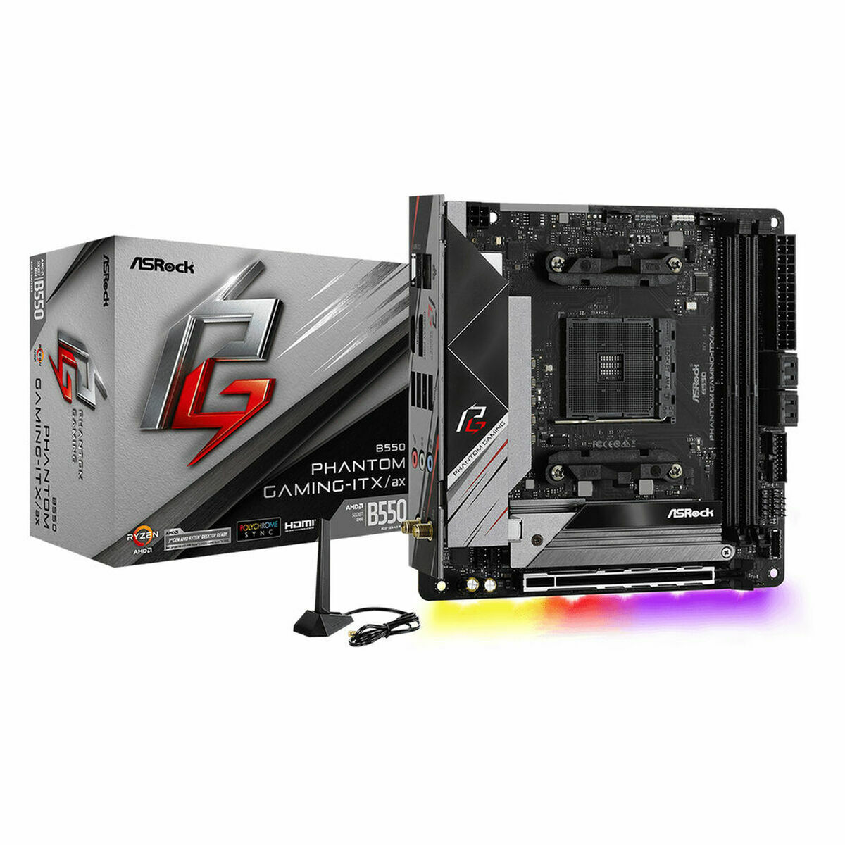 Scheda Madre ASRock B550 PHANTOM GAMING-ITX/AX AMD AM4 AMD B550 AMD
