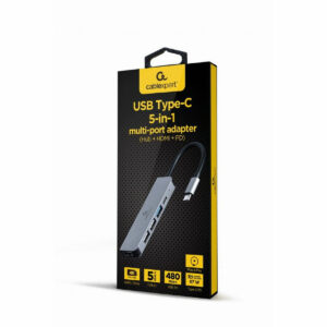 Hub USB GEMBIRD A-CM-COMBO5-03 Argentato 87 W