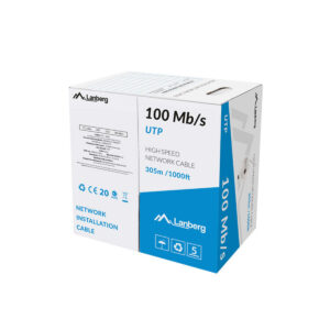 Cavo di Rete Rigido UTP Categoria 5e Lanberg LCU5-10CC-0305-S Grigio 305 m Bobina 100 Mb/s 10/100/1000 Mbps