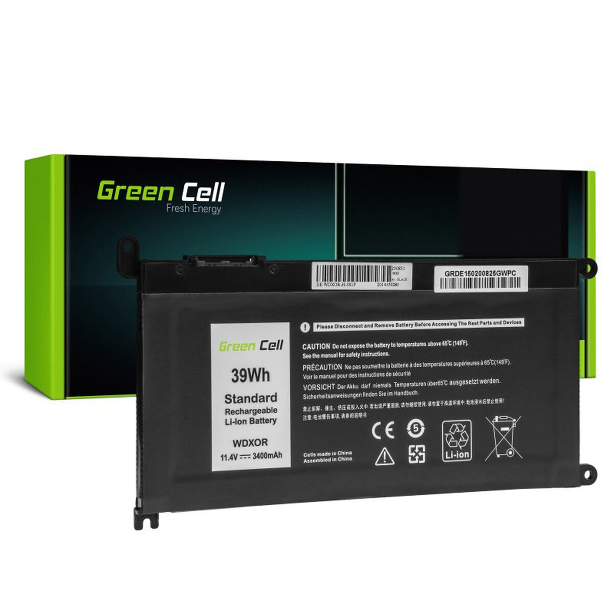 Batteria per Laptop Green Cell DE150 Nero 3400 mAh