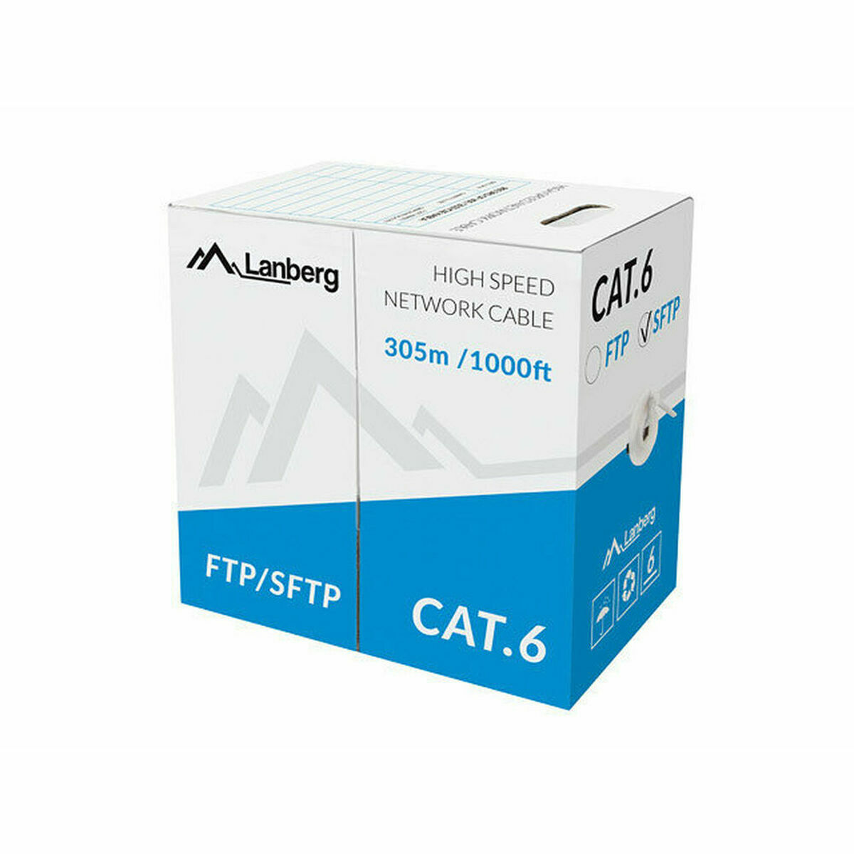 Cavo di Rete Rigido FTP Categoria 6 Lanberg LCS6-11CU-0305-S Grigio 305 m