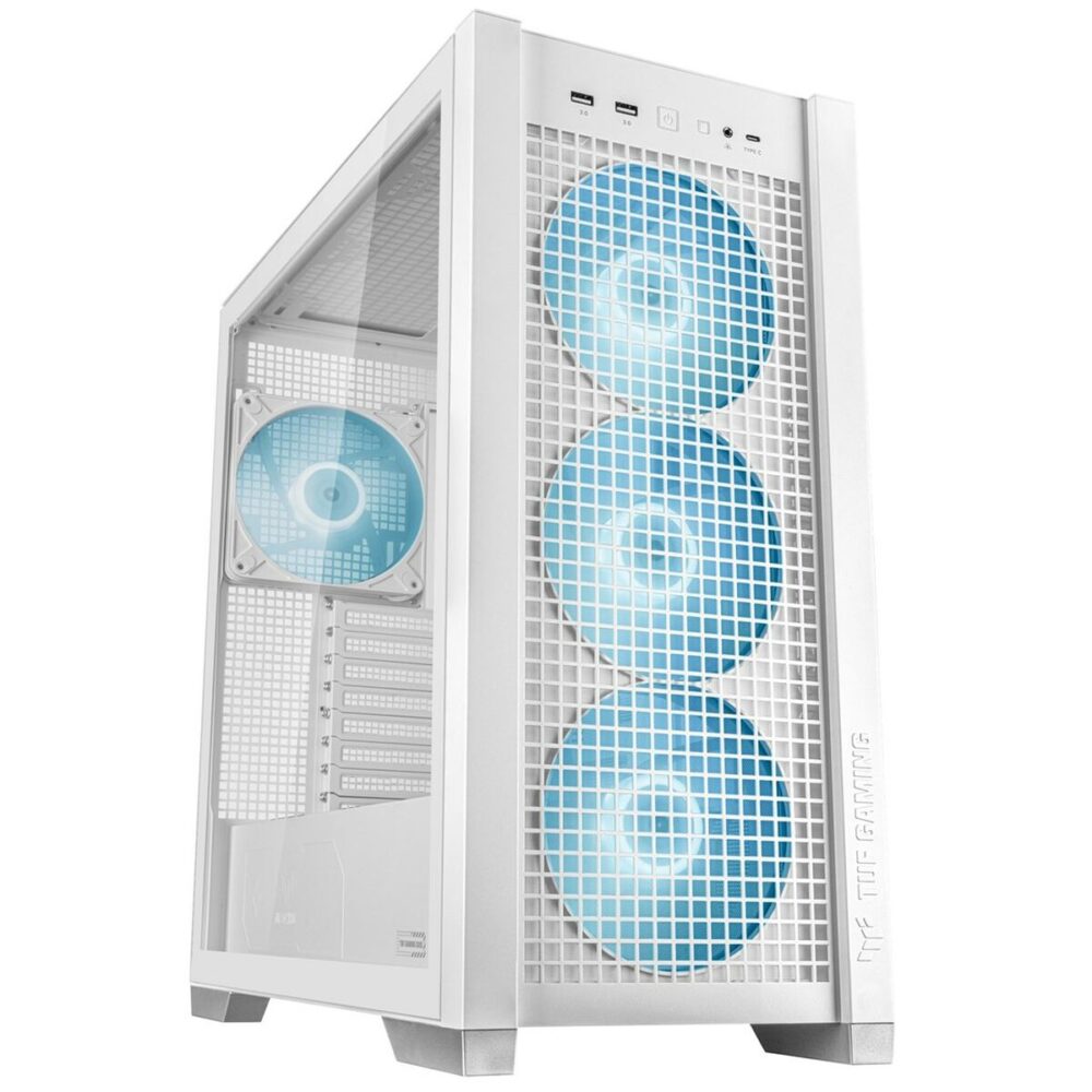 Case computer desktop ATX Asus TUF GAMING GT302 TG ARGB Bianco Multicolore