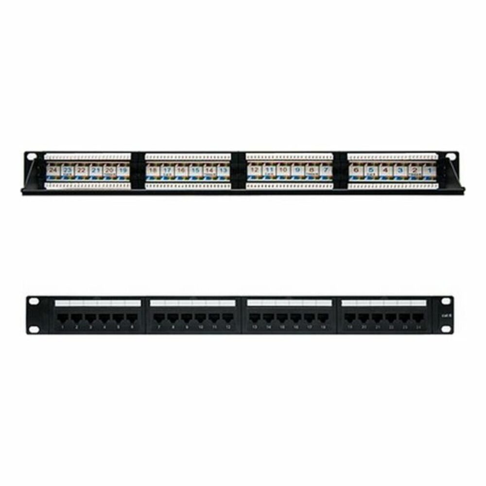 Patch Panel 24 Porte UTP Categoria 6 NANOCABLE 10.21.3124 19" RJ45 Nero