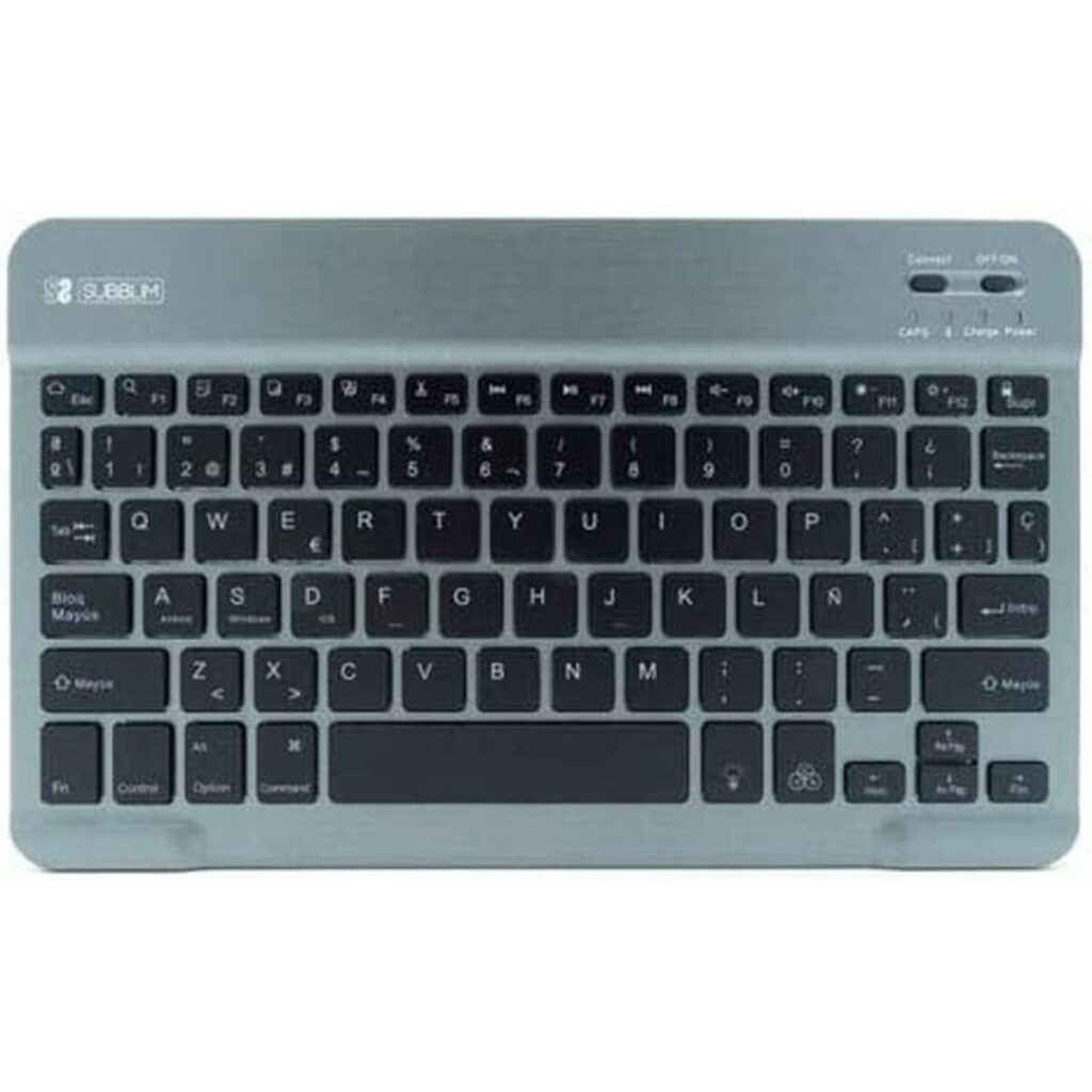 Tastiera Bluetooth con Supporto per Tablet Subblim SUB-KBT-SMBL31 Grigio Qwerty in Spagnolo QWERTY