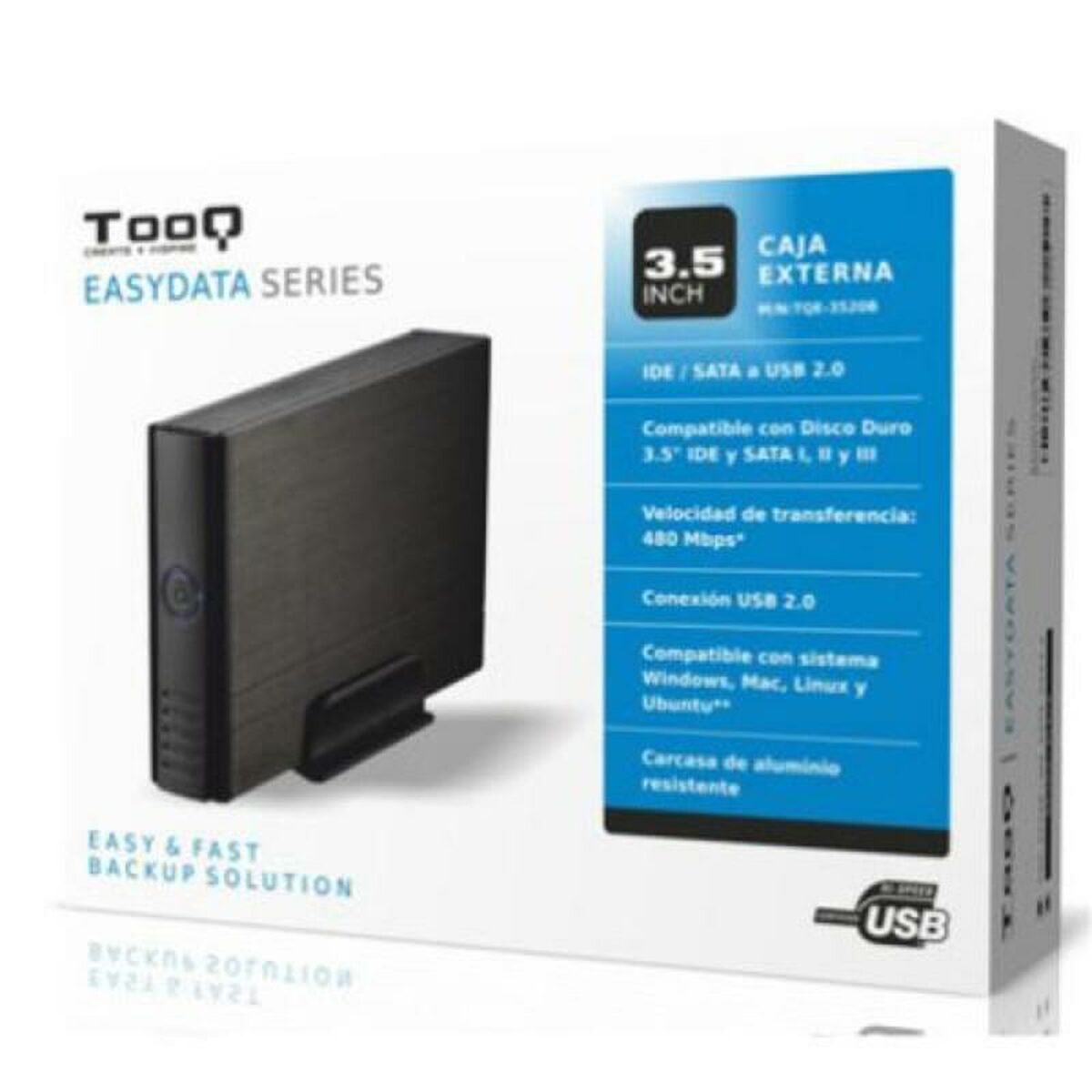 Scatola Esterna TooQ TQE-3520B HD 3.5" IDE / SATA III USB 2.0 Nero 3,5"