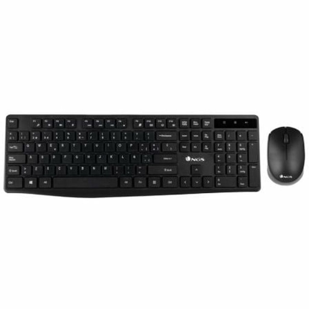 Tastiera e Mouse Wireless NGS NGSWIRELESSSETALLUREKIT Nero