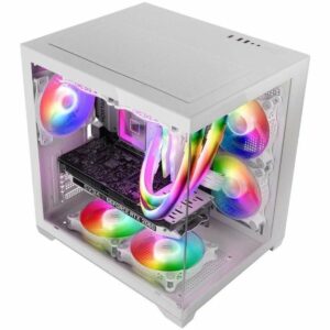 Cassa Minitorre Micro ATX / ITX Mars Gaming MCVIEW2W Bianco