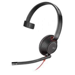 POLY Blackwire 5210 Auricolare Cablato A Padiglione Musica e Chiamate USB tipo-C Nero, Rosso (Blackwire 5210 - 5200 Series - **New Retail** - Warranty: 12M)