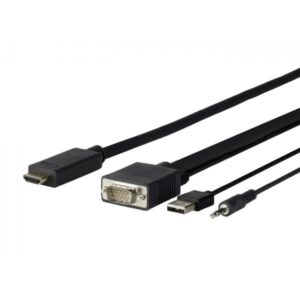 Vivolink PROVGAHDMI5 cavo e adattatore video 5 m HDMI VGA [D-Sub] + 3.5mm + USB Type-A Nero (PRO VGA + AUDIO TO HDMI - . - Warranty: 1188M)