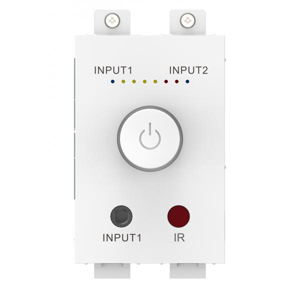Vision TC3-AMP amplificatore audio 2.0 canali Casa Bianco (2 x 25w [RMS at 8 Ohms] - Two inputs [input 1 duplicated on front] - Remote control - comes on at preset level or resume previous volume - UK surround and backbox included - can drive two pairs of speakers)