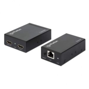 Manhattan 207461 moltiplicatore AV Trasmettitore e ricevitore AV Nero (Manhattan HDMI over Ethernet Extender)