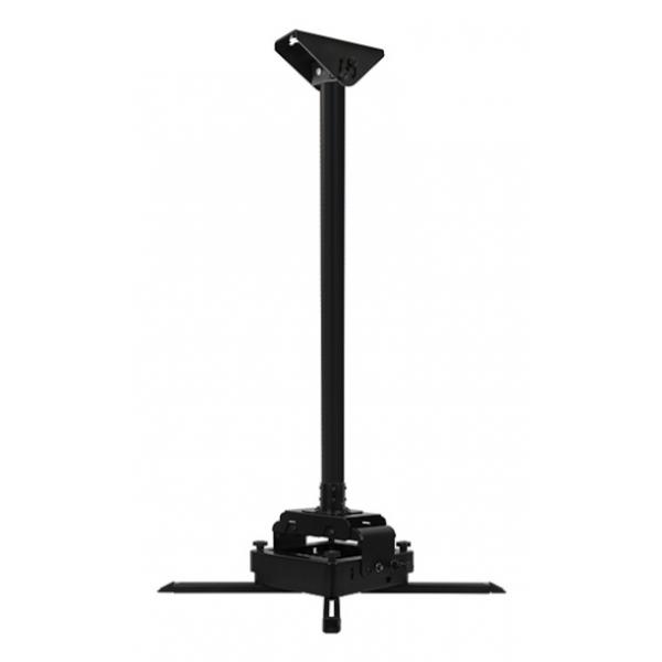 B-Tech BT893-FD supporto per proiettore Soffitto Nero, Cromo (BTEBT893 + BTEBT7808B + BTEBT7850-100C - Bundle - Heavy Duty Projector Ceiling Mount with Micro-Adjustment + Ceiling / Wall Mount with Tilt for use with 50mm Poles + 50mm Diameter Poles 1 Meter Length - Bundle)