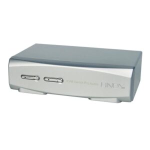 Lindy 39304 switch per keyboard-video-mouse [kvm] Argento (2 Port DisplayPort 1.2, USB - 2.0 & Audio KVM Switch - Warranty: 24M)