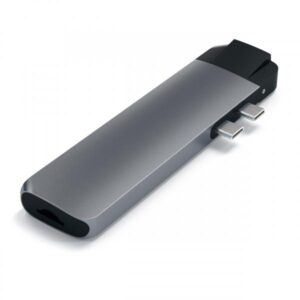 Satechi ST-TCPHEM replicatore di porte e docking station per laptop Thunderbolt 3 Grigio (Satechi Aluminum Type-C Pro Hub with E)
