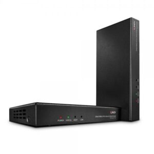 Lindy 38174 moltiplicatore AV Trasmettitore e ricevitore AV Nero (300m/1000m Fibre Optic HDMI - 4K60, IR, RS232 & Audio - Extender - Warranty: 24M)
