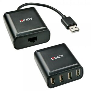 Lindy 42679 hub di interfaccia USB 2.0 Nero (Usb 2.0 Cat.5 Extender 60M, 4 - Ports - Warranty: 24M)
