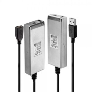 Lindy 42702 moltiplicatore di rete Ricevitore e trasmettitore di rete Grigio (Usb 2.0 Mm Fibre Optic - Extender 200M - Warranty: 24M)