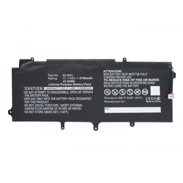 CoreParts MBXHP-BA0157 ricambio per laptop Batteria (Laptop Battery for HP 42.00Wh - Li-Pol 11.1V 3750mAh Black - 42Wh Li-Pol 11.1V 3750mAh Black, EliteBook 1040, EliteBook Folio 1040 G1, - Warranty: 12M)